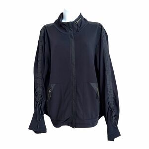 Boston Proper Black Knit Jacket Activewear Size Large Outdoors Hike Run Athletic